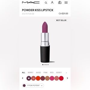 NIB MAC P for Potent Powder kiss lipstick